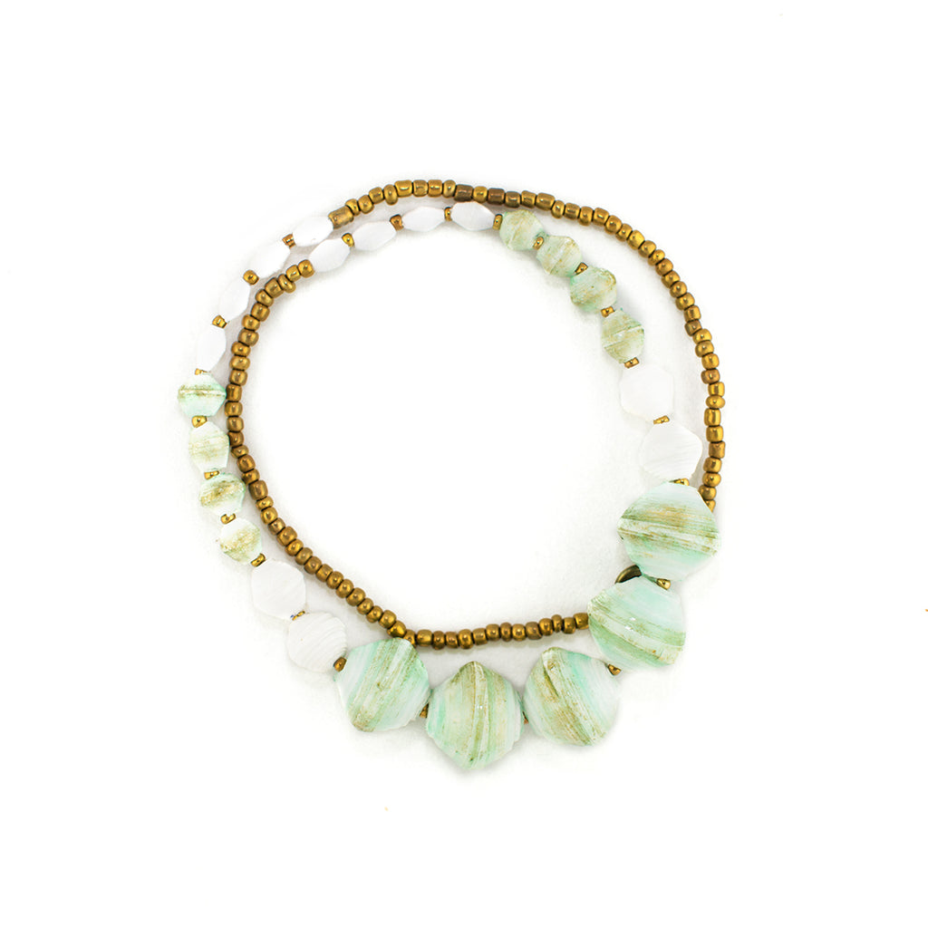 Molly: Seafoam Green/White/Bronze